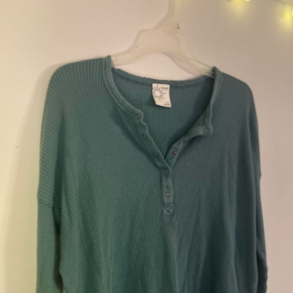 AERIE Teal Waffle Shirt